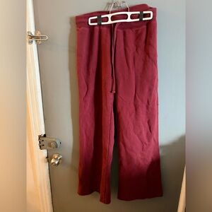 John Galt brandy melville burgundy  Wide-Leg Pants sweatpants